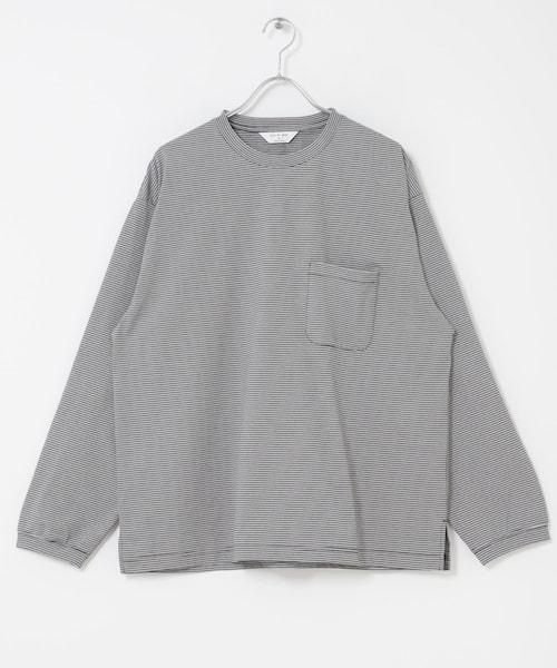 URBAN RESEARCH DOORS(アーバンリサーチドアーズ)の「STILL BY HAND STRIPED LONG SLEEVE(Tシャツ/カットソー・メンズ・BEG×WHT/GRY×BLK/BLK×WHT・46/48/50)」の3枚目の写真