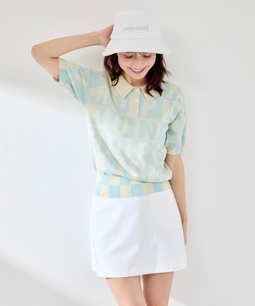 ROPE'（ロペ）の「ロゴジャカード半袖ニット（ニット/セーター・レディース・ブラック/サックス/イエロー・L/M/S）」の9枚目の写真