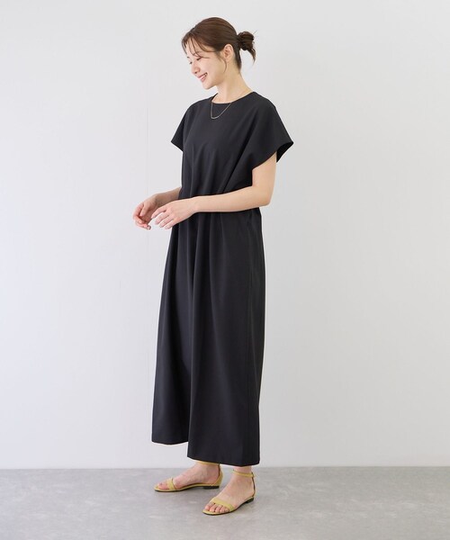 Jayro(ジャイロ)の「リネンタッチタックイージーワンピース(ワンピース・レディース・ブラック/チャコール/ベージュ・M)」の7枚目の写真