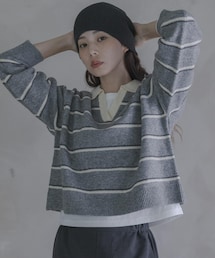 URBAN RESEARCH Sonny Label | ウールブレンドボーダーニットポロシャツ(ニット/セーター)
