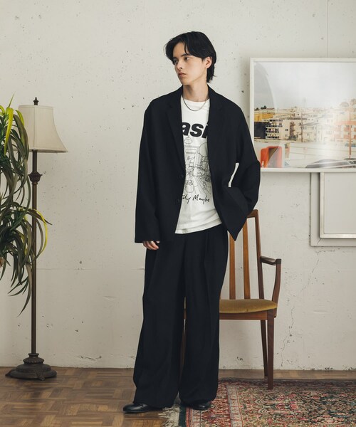 SENSE OF PLACE by URBAN RESEARCH（センスオブプレイスバイアーバンリサーチ）の「ライトツイードイージーワイドスラックス（その他パンツ・メンズ・BLACK/BROWN・M/L）」の9枚目の写真