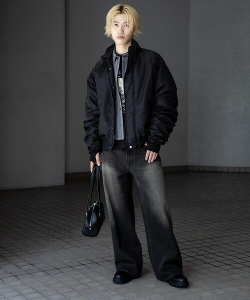 SENSE OF PLACE by URBAN RESEARCH（センスオブプレイスバイアーバンリサーチ）の「『ユニセックス』ナイロンギャザースタンドブルゾン（テーラードジャケット・メンズ・GRAY/BLACK/OLIVE・M/L）」の9枚目の写真