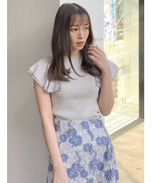 dazzlin | ダブルシアーフリルニットットップス(ニット/セーター)