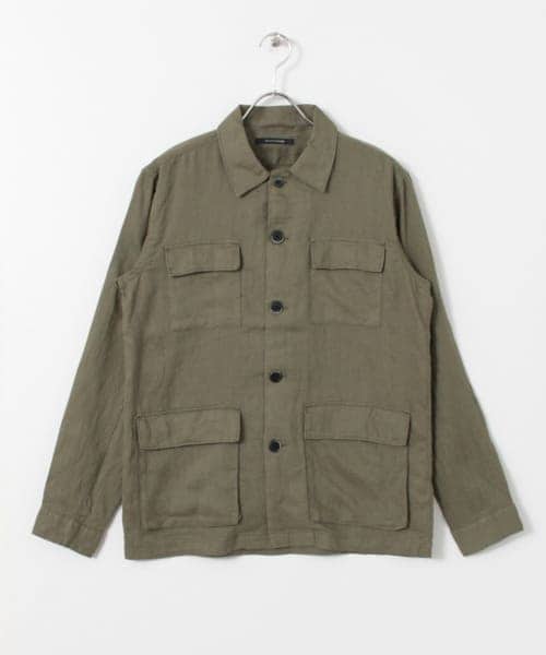 URBAN RESEARCH DOORS(アーバンリサーチドアーズ)の「リネンフィールドジャケット(ミリタリージャケット・メンズ・KHAKI/L.BROWN・38/40)」の2枚目の写真