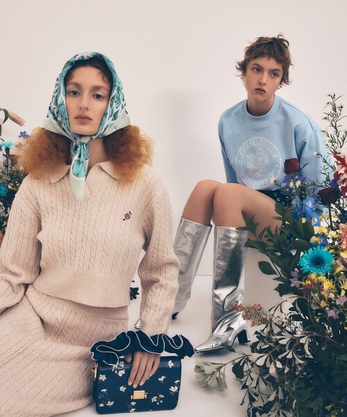 VIS(ビス)の「【DILIGENCE PARLOUR】VIS別注モデルフリルハンドル付き2WAYバッグ(ハンドバッグ・レディース・ベージュ系/ネイビー系・F)」の7枚目の写真