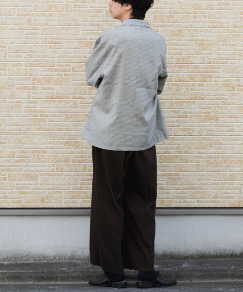 SENSE OF PLACE by URBAN RESEARCH（センスオブプレイスバイアーバンリサーチ）の「チェックダブルルーズジャケット（テーラードジャケット・メンズ・BEG×KHK・M/L）」の6枚目の写真