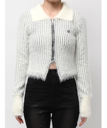 EMODA | シャギープレーティングジップトップス(ニット/セーター)