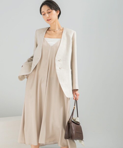 URBAN RESEARCH ROSSO（アーバンリサーチロッソ）の「2WAYキュプラ混キャミワンピース（ワンピース・レディース・LIGHTBEIGE/BLUE/BLACK・Free）」の2枚目の写真