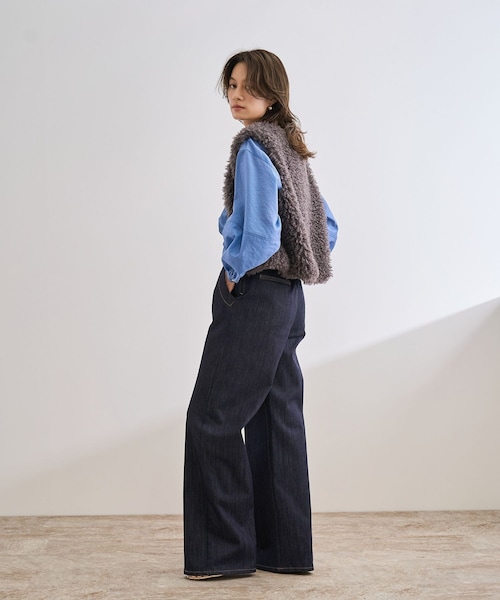 ROPE'（ロペ）の「ストレッチデニム セーラーパンツ/イージーケア（デニムパンツ・レディース・ネイビー系・36/38/40）」の8枚目の写真