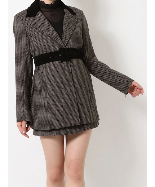 EATME（イートミー）の「ベルト付きテーラードジャケット（セットアップ可能）（テーラードジャケット・レディース・ブラック/ブラウン/グレー・F）」の11枚目の写真