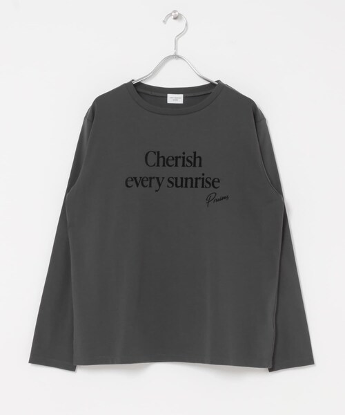 URBAN RESEARCH DOORS（アーバンリサーチドアーズ）の「フロッキーロゴプリントロングTシャツ 26AW（Tシャツ/カットソー・レディース・OFF/CHARCOAL・Free）」の22枚目の写真