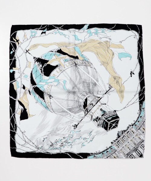 URBAN RESEARCH ROSSO（アーバンリサーチロッソ）の「manipuri　65モンゴルフィエバルーン（バンダナ/スカーフ・レディース・black/light blue・FREE）」の4枚目の写真