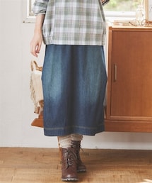 nissen | 大きいサイズ　サイドタックデニムスカート（OtonaSMILE）(デニムスカート)