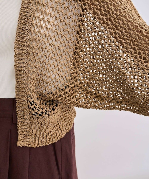 ROPE'（ロペ）の「【洗える】テープヤーンメッシュニットボレロ（カーディガン/ボレロ・レディース・ブラック/ベージュ・F）」の16枚目の写真