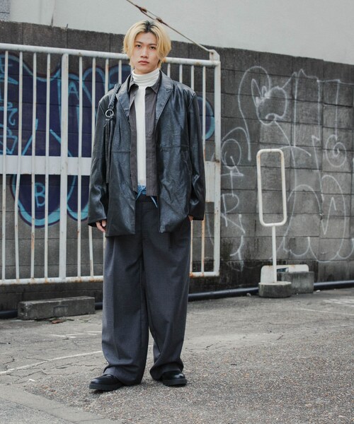 SENSE OF PLACE by URBAN RESEARCH（センスオブプレイスバイアーバンリサーチ）の「フェイクレザーミドルジャケット（テーラードジャケット・メンズ・BLACK/BROWN・M/L）」の15枚目の写真