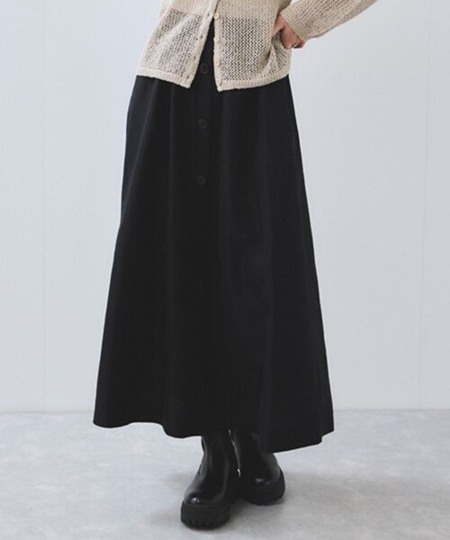 VIS（ビス）の「【WEB限定】フロントボタンフレアスカート（スカート・レディース・ブラック/ベージュ/オレンジ・F）」の19枚目の写真