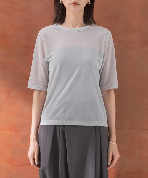 URBAN RESEARCH ROSSO（アーバンリサーチロッソ）の「シアーベロアTシャツ（Tシャツ/カットソー・レディース・MINT/GREIGE/CORAL・FREE）」の11枚目の写真