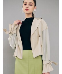 MERCURYDUO | シアースリーブショートトレンチコート(トレンチコート)