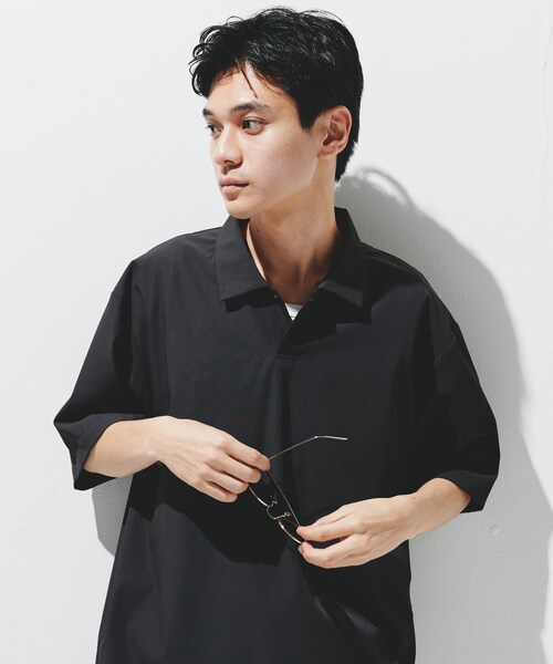 URBAN RESEARCH DOORS(アーバンリサーチドアーズ)の「『UR TECH』サマシェア ポロシャツ(ポロシャツ・メンズ・CHARCOAL/L.BLUE/BLACK・M/L/XL)」の9枚目の写真