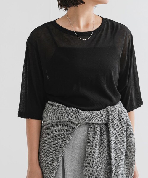 URBAN RESEARCH（アーバンリサーチ）の「new basic　ドライツイストシアーTシャツ（Tシャツ/カットソー・レディース・BLACK/WHITE/NAVY/BURGUNDY/CHARCOAL・FREE）」の17枚目の写真