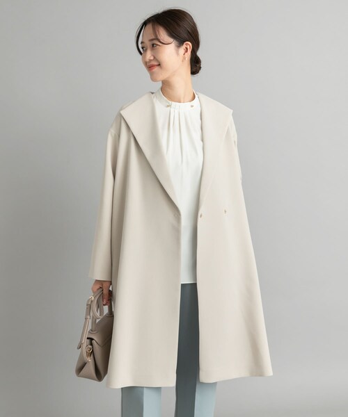 URBAN RESEARCH DOORS(アーバンリサーチドアーズ)の「ダブルクロスガウンコート(テーラードジャケット・レディース・L.BEIGE/NAVY・M)」の10枚目の写真