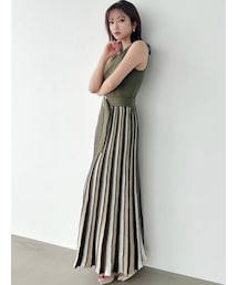 RESEXXY | 配色フレアアメスリニットワンピース(ワンピース)