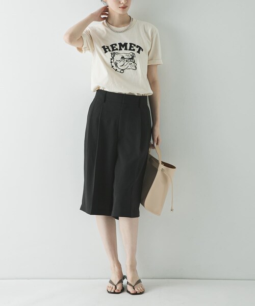 URBAN RESEARCH（アーバンリサーチ）の「『別注』Mixta×URBAN RESEARCH　HEMET（Tシャツ/カットソー・レディース・CAMEL/NATURAL/V BLACK・S）」の19枚目の写真