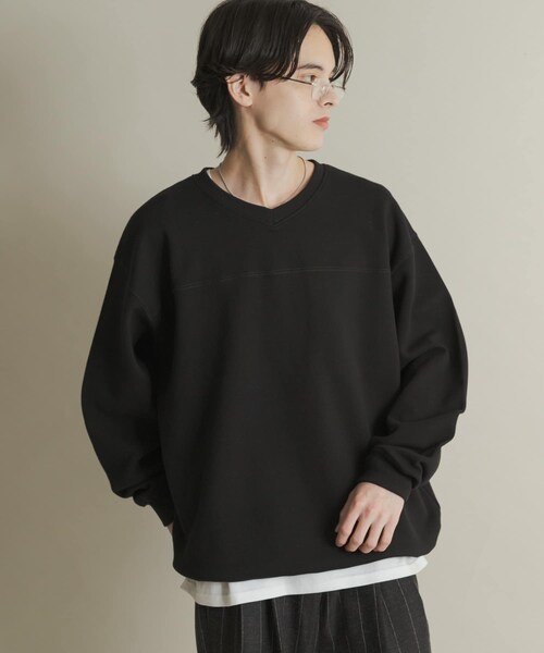 SENSE OF PLACE by URBAN RESEARCH(センスオブプレイスバイアーバンリサーチ)の「カノコVネックスウェット(スウェット・メンズ・BLACK/NAVY/BORDEAUX・M/L)」の6枚目の写真