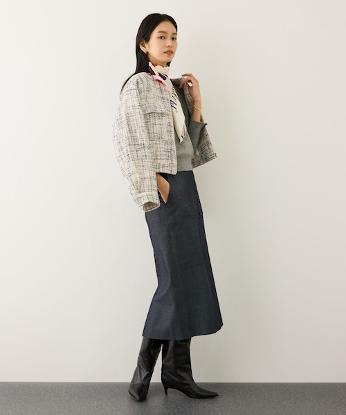 ROPE'（ロペ）の「ツイードノーカラージャケット（ノーカラージャケット・レディース・キナリ系/サックス・F）」の15枚目の写真