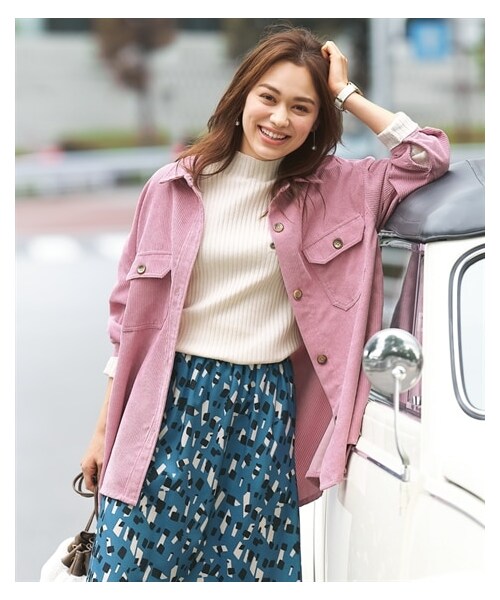 nissen（ニッセン）の「コーデュロイビッグシルエットジャケット（テーラードジャケット・レディース・ピンク/カーキ/ベージュ・L~LL相当/3L~4L相当/5L~6L相当/8L相当/10L相当/不要1/不要2/不要3）」の21枚目の写真