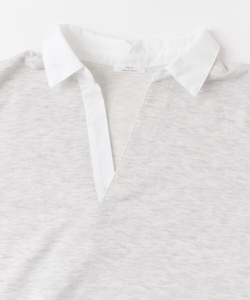 ITEMS URBANRESEARCH（アイテムズ アーバンリサーチ）の「ミニ裏毛スキッパーポロ（ポロシャツ・レディース・GRY/BRN・FREE）」の10枚目の写真