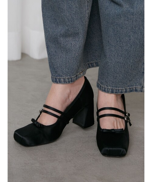 CALNAMUR（カルナムール）の「BALLET CHUNKY HEEL SHOSE/バレエチャンキーヒールシューズ（パンプス・レディース・ブラック/レッド/ピンク・S/M/L）」の8枚目の写真