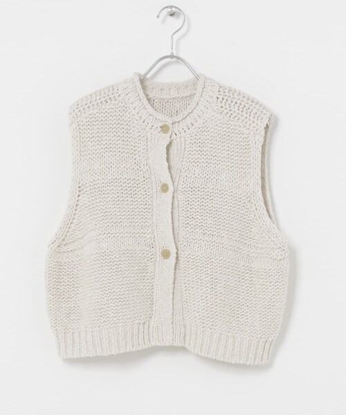 かぐれ（カグレ）の「2WAY綿麻ニットベスト（ベスト・レディース・IVORY/INK BLACK・Free）」の17枚目の写真