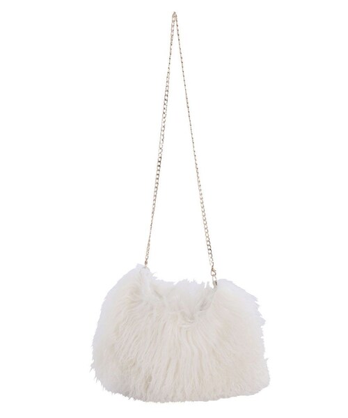 MERCURYDUO（マーキュリーデュオ）の「【GDS】 チベットラムミニマムショルダーBAG（ショルダーバッグ・レディース・アイボリー/ベビーピンク・F）」の4枚目の写真