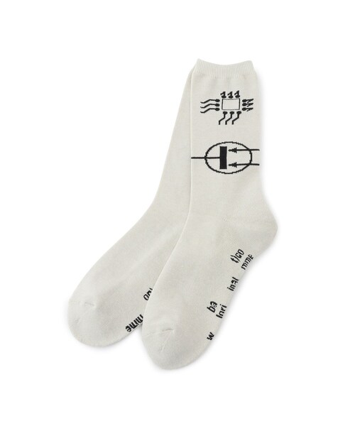 ADAM ET ROPE'（アダムエロペ）の「【BAL/バル】JACQUARD SOCKS（ソックス/靴下・メンズ・チャコール/ホワイト・F）」の3枚目の写真
