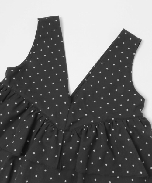 URBAN RESEARCH Sonny Label（アーバンリサーチサニーレーベル）の「『WEB限定』レイヤードフリルオールインワン（つなぎ/オールインワン・レディース・ブラック/グレー/ドット・36/38）」の12枚目の写真