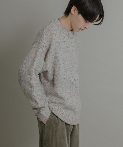 SENSE OF PLACE by URBAN RESEARCH（センスオブプレイスバイアーバンリサーチ）の「『洗濯可』カラーネップニットプルオーバー（ニット/セーター・メンズ・IVORY/BLACK/BROWN・M/L）」の10枚目の写真