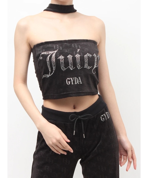 GYDA(ジェイダ)の「GYDA×Juicy Couture GG JC Emboss Big Bling Velour Bustier(キャミソール・レディース・ブラック/ピンク/ミントグリーン・F)」の1枚目の写真
