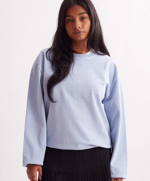 Saturdays NYC(サタデーズ ニューヨークシティ )の「Bowery Snyc Pigment Dyed Crew(スウェット・メンズ・ブラック/サックス・L/M/S/XL/XS)」の18枚目の写真