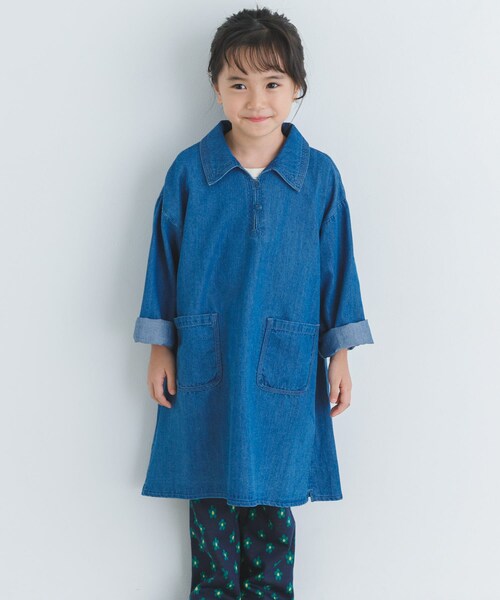 URBAN RESEARCH DOORS（アーバンリサーチドアーズ）の「デニムミニワンピース(KIDS)（ワンピース・キッズ・INDIGO/ONE WASH・105/120/135）」の7枚目の写真