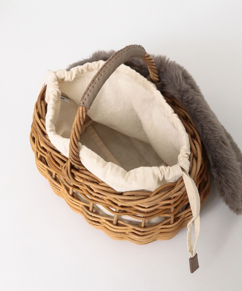 URBAN RESEARCH DOORS（アーバンリサーチドアーズ）の「ファー×アラログバッグ（かごバッグ・レディース・BEIGE/GRAY・one）」の14枚目の写真