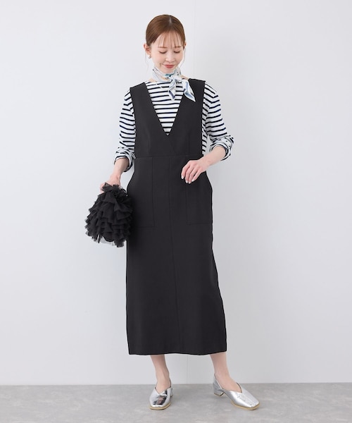 ROPE' PICNIC(ロペピクニック)の「デザインポケットジャンパースカート(ジャンパースカート・レディース・ブラック/ライトグレー/ベージュ・36/38)」の8枚目の写真