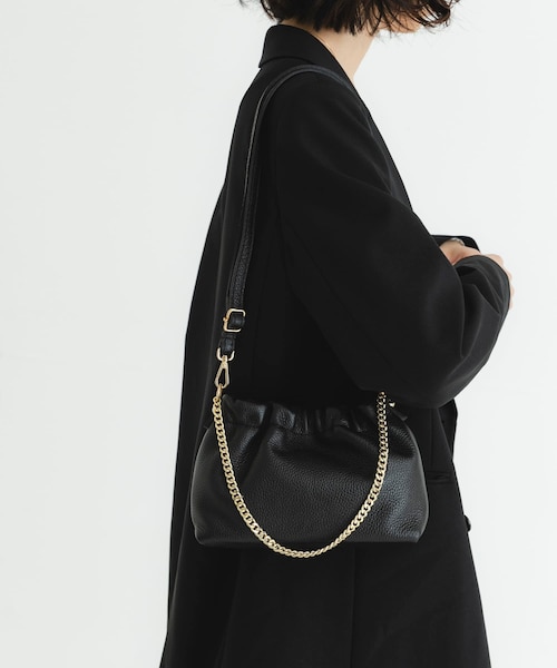 URBAN RESEARCH(アーバンリサーチ)の「レザーギャザーバッグ(ショルダーバッグ・レディース・BLACK/BROWN/BEIGE・-)」の8枚目の写真