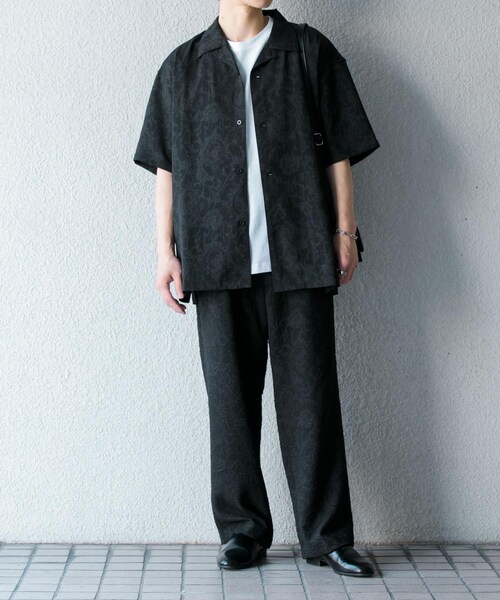 SENSE OF PLACE by URBAN RESEARCH（センスオブプレイスバイアーバンリサーチ）の「『セットアップ対応』 ボタニカルジャガードワイドスラックス（その他パンツ・メンズ・BLACK/GREIGE・M/L）」の20枚目の写真