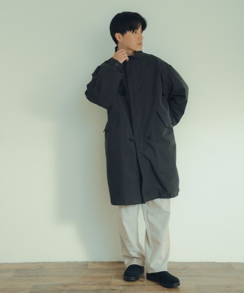 ITEMS URBANRESEARCH(アイテムズ アーバンリサーチ)の「中綿ライナー付 フードレスモッズコート(モッズコート・メンズ・KHK/BLK・M/L)」の8枚目の写真