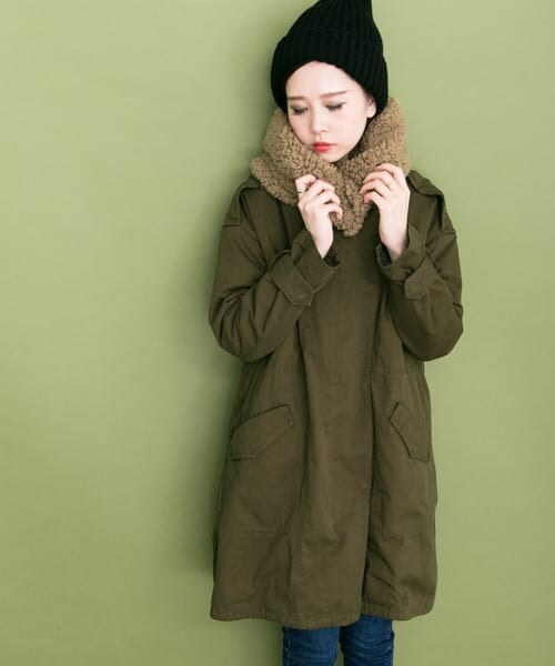 KBF（ケイビーエフ）の「WEB限定 2WAYモッズコート（モッズコート・レディース・CHARCOAL/KHAKI/NAVY・one）」の9枚目の写真