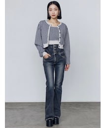 EMODA | スーパーハイウエストフレアパギンス(デニムパンツ)