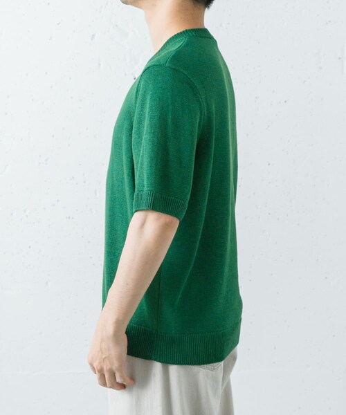 URBAN RESEARCH（アーバンリサーチ）の「PURLAM　WASHI M-G TENJIKU CREW-NECK SHORT-SLEEVE（ニット/セーター・メンズ・WHITE/BLACK/GREEN/B.PURPLE/WHITE×BK/BK×WHITE・2/3）」の22枚目の写真