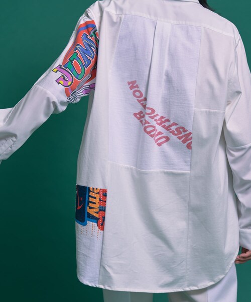 THE GOODLAND MARKET(ザグッドランドマーケット)の「SREU Patch Work Shirt(シャツ/ブラウス・レディース・WHITE2/WHITE1/BLACK1/BLACK2・L/M)」の8枚目の写真