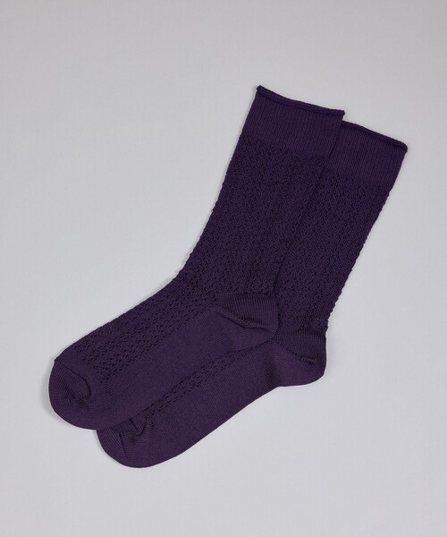 ADAM ET ROPE'（アダムエロペ）の「【CONLEAD（コンリード）】Lace Short / レースソックス（ソックス/靴下・レディース・ホワイト/ダークブラウン/ベージュ/パープル・F）」の14枚目の写真